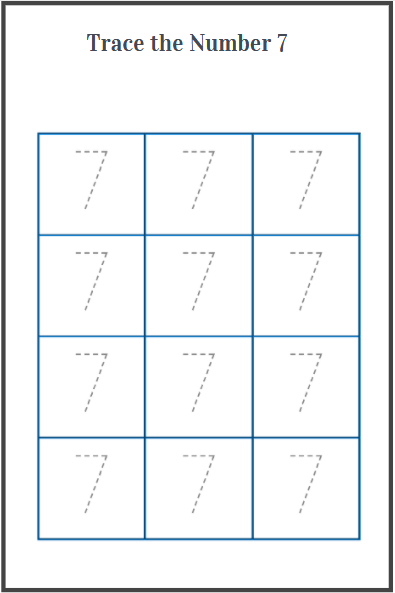 number 7 tracing sheet