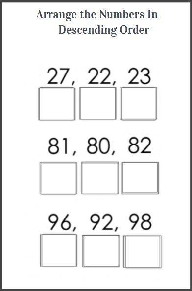 arranging numbers from biggest to smallest