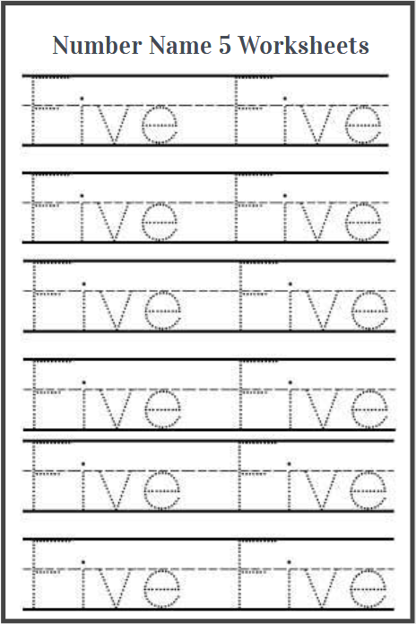 trace the sight word five