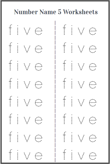trace the word five