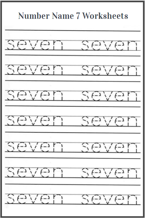 trace the word seven worksheet