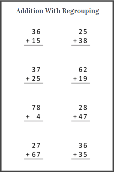 addition with carry worksheets