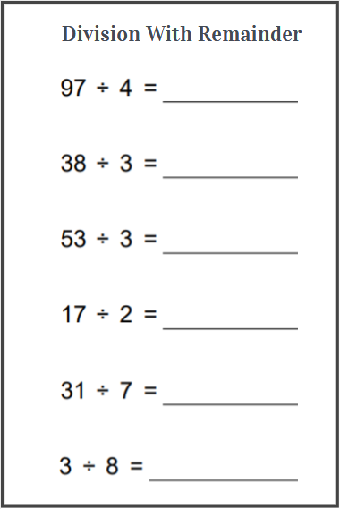 division with remainder worksheets free download