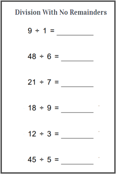 division worksheets exercises