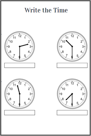 free printable time worksheets